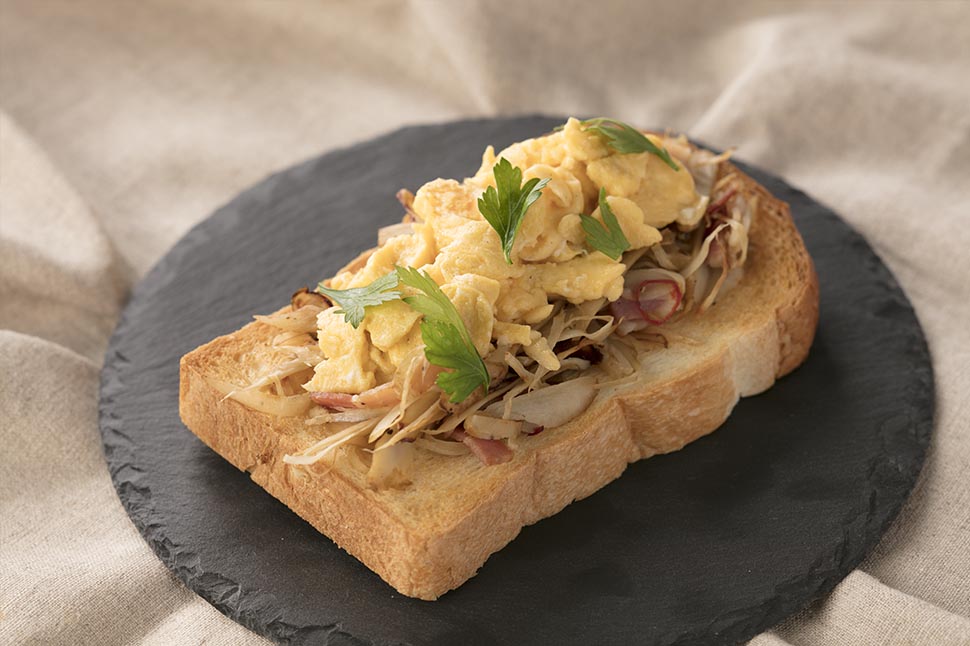 「シャキシャキごぼうとふんわり卵のトースト」